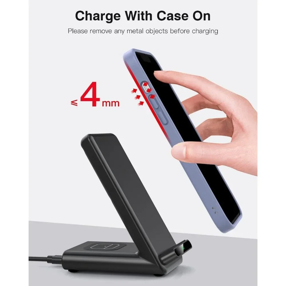 3 in1 Wireless Charging Station Made for Apple Watch iPhone AirPods with Adaptor